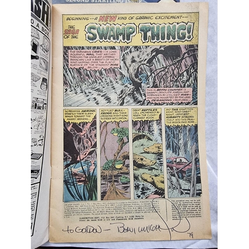 171 - COMICS: 'Swamp Thing' issues No.1 and No.2, signed by illustrator Berni Wrightson to first page... 