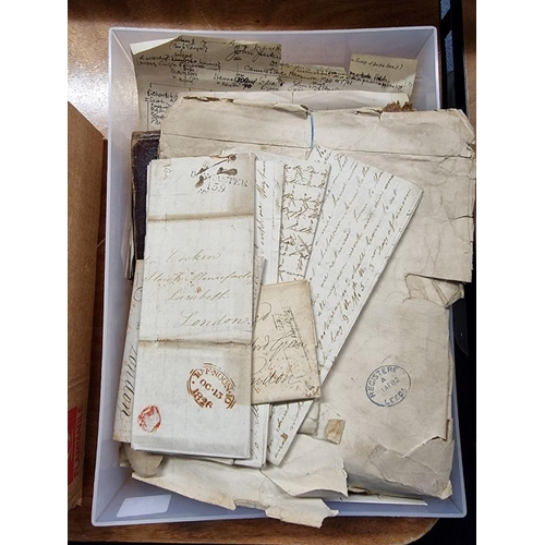 176 - POSTAL HISTORY: a collection of ALS, several letters entire and some postal covers in small tray, la... 