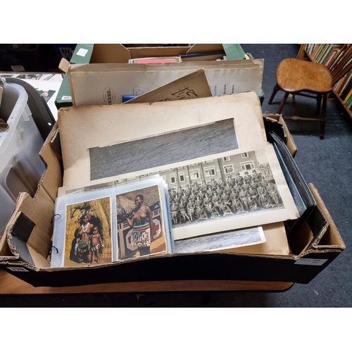 179 - PHOTOGRAPHS: a box of photos, including transport and military interest, some sports ephemera a... 