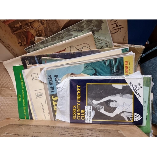 179 - PHOTOGRAPHS: a box of photos, including transport and military interest, some sports ephemera a... 