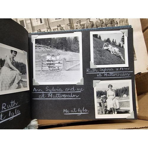 179 - PHOTOGRAPHS: a box of photos, including transport and military interest, some sports ephemera a... 