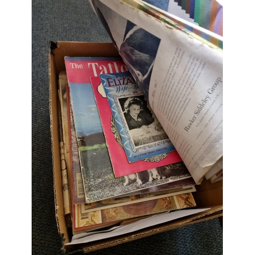 188 - PERIODICALS: a quantity in box, to include two issues of Vogue magazine for Feb.1953, plus an e... 