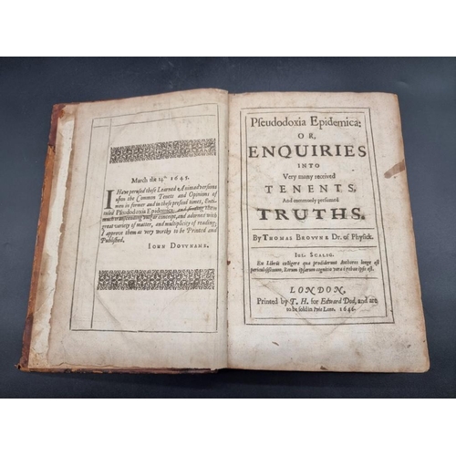 22 - BROWNE (Thomas): 'Pseudodoxia Epidemica: or, enquiries into many received tenents, and commonly pres... 