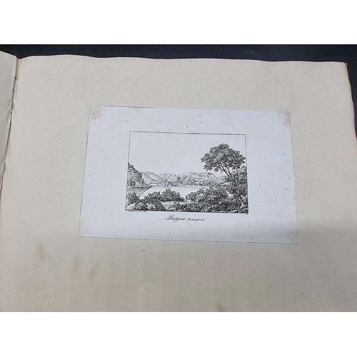 234 - SCRAP ALBUM: a mid-19thc album containing pasted in prints, engravings, a few drawings and wate... 