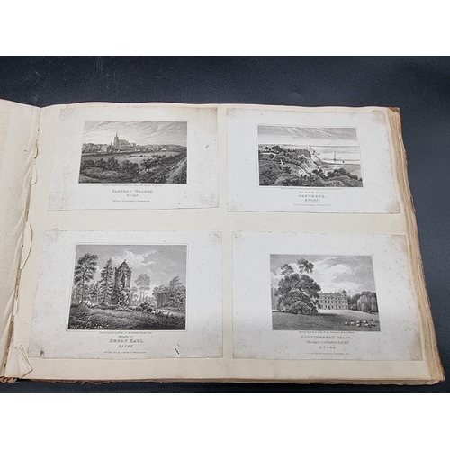 234 - SCRAP ALBUM: a mid-19thc album containing pasted in prints, engravings, a few drawings and wate... 