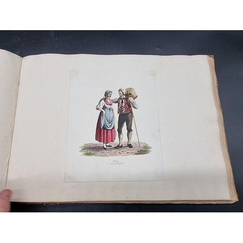 234 - SCRAP ALBUM: a mid-19thc album containing pasted in prints, engravings, a few drawings and wate... 