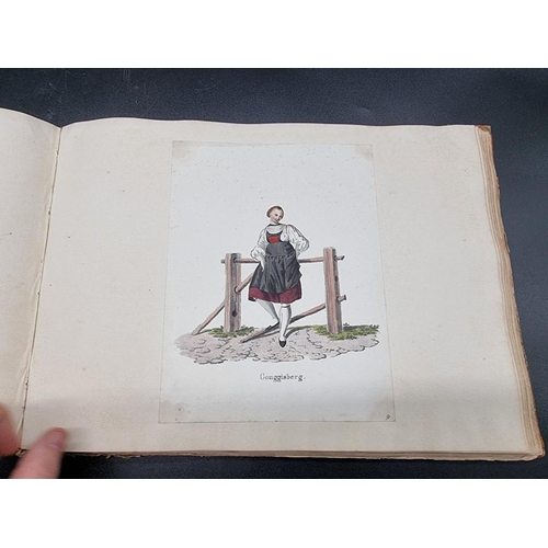 234 - SCRAP ALBUM: a mid-19thc album containing pasted in prints, engravings, a few drawings and wate... 