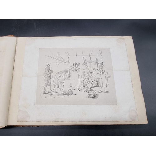 234 - SCRAP ALBUM: a mid-19thc album containing pasted in prints, engravings, a few drawings and wate... 