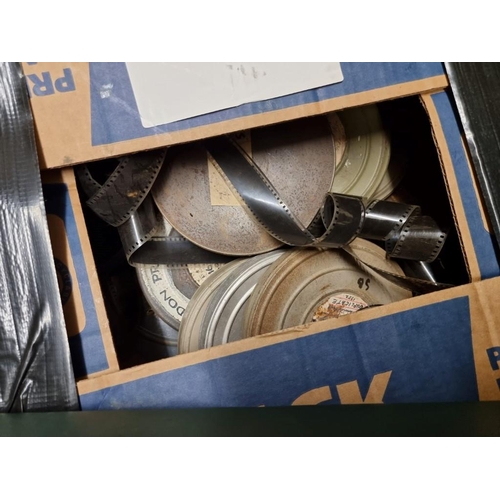 246 - FILM REELS:  a large quantity of 16mm film reels in 3 boxes, including documentary and amateur ... 