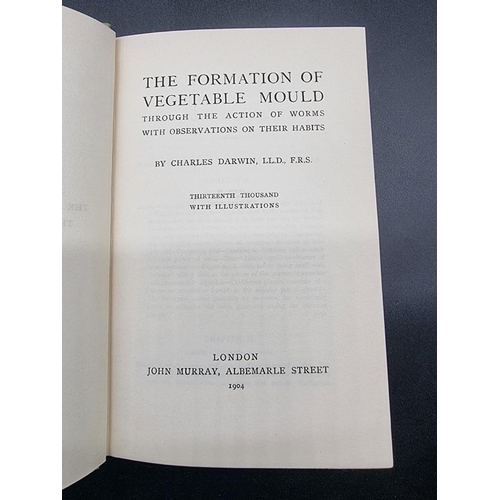 53 - DARWIN (Charles): 'The Formation of Vegetable Mould..', London, John Murray, 1904. Publishers g... 