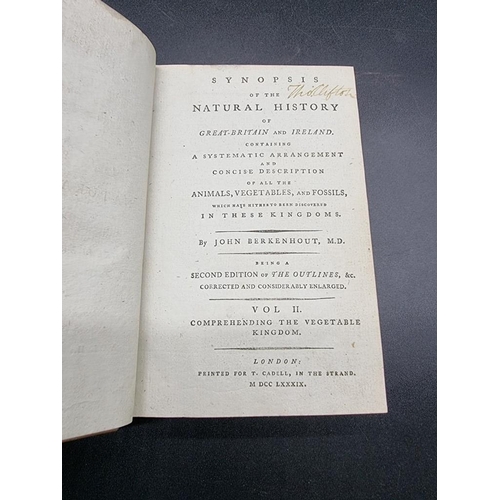 69 - BERKENHOUT (John): 'Synopsis of the Natural History of Great-Britain and Ireland. Containing a ... 