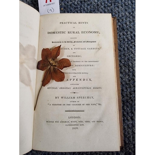 71 - SPEECHLY (William): 'Practical Hints in Domestic Rural Economy..' London, Longman, Hurst et al,... 