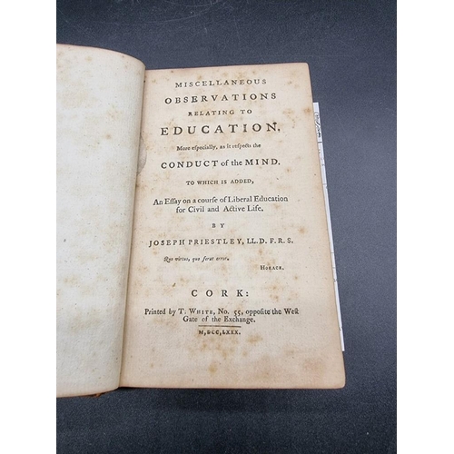 76 - PRIESTLEY (Joseph): 'Miscellaneous Observations relating to education, more especially, as it r... 