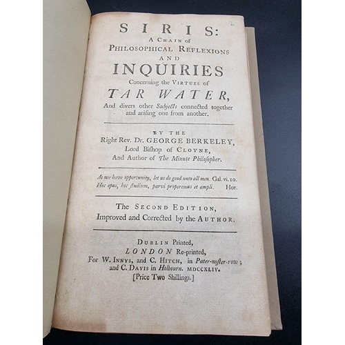 78 - BERKELEY (Dr George): 'Siris: a chain of philosophical reflexions and inquiries concerning the ... 