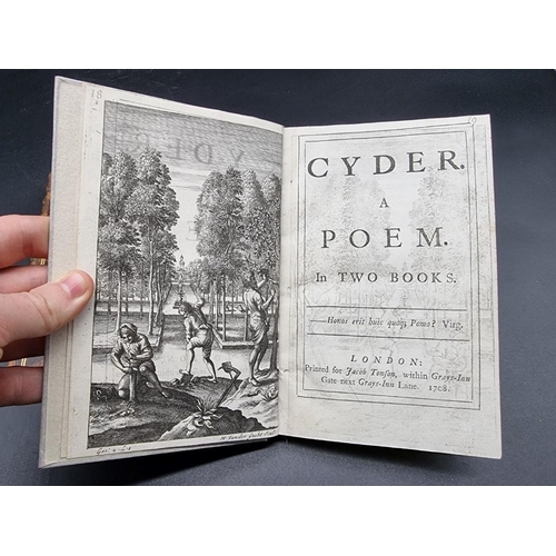 81 - CYDER: PHILLIPS (John): 'Cyder. A Poem. In Two Books...' London, printed for Jacob Tonson, 1708... 