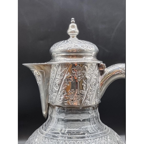 517 - A Victorian silver mounted cut glass claret jug, Sheffield 1891, 28cm high.