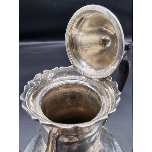 556 - A Victorian silver coffee pot, maker's mark rubbed, Birmingham 1894, gross weight 630g.... 