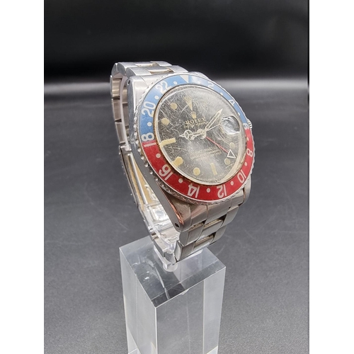 808 - A Rolex 1675 GMT Master 'Pepsi' gilt tropical dial, circa 1966, Serial No.1330810, dial type C, non ... 