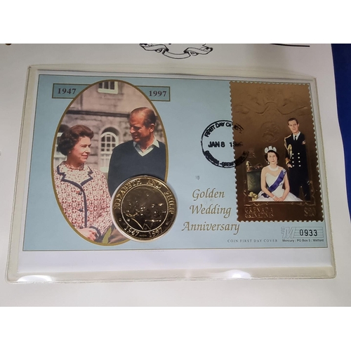 906 - Coins: a collection of First Day Covers and coin First Day covers, in albums. (qty)