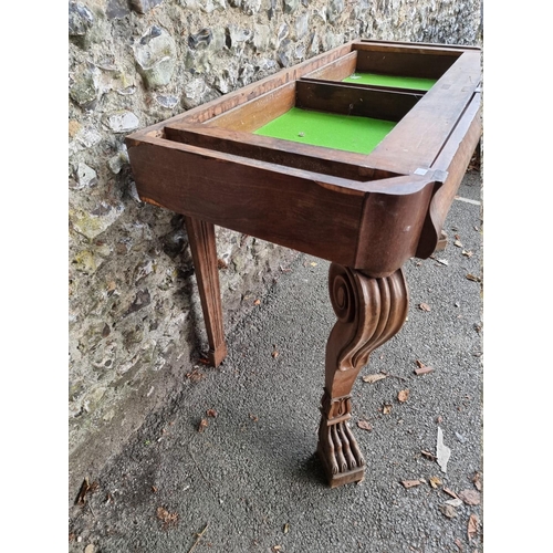 1028 - A large William IV mahogany console table, with two drawers, 140cm wide x 64cm deep x 93cm high, (la... 