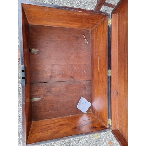 1037 - A 19th century mahogany mule chest, 80cm wide x 55cm deep x 48cm high.