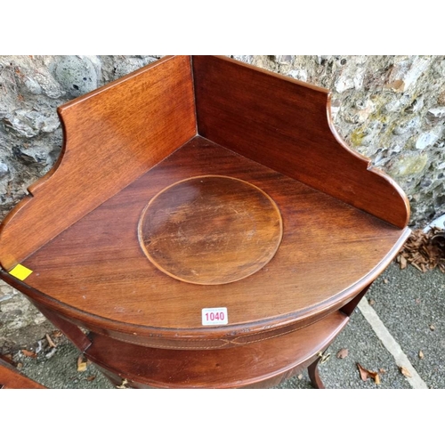 1040 - Two George III mahogany washstands, 97cm high and 112cm high. (2)