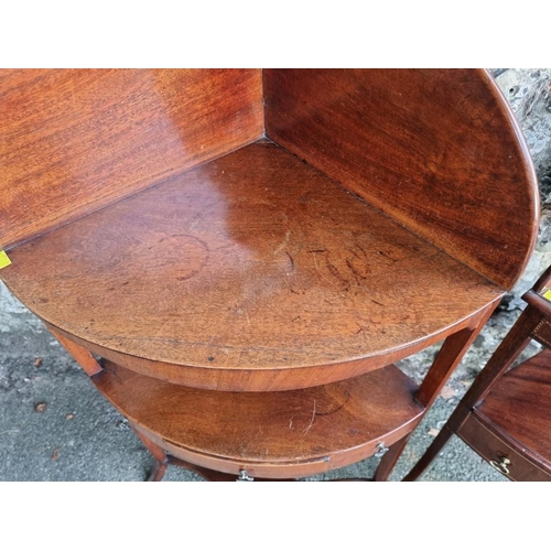 1040 - Two George III mahogany washstands, 97cm high and 112cm high. (2)