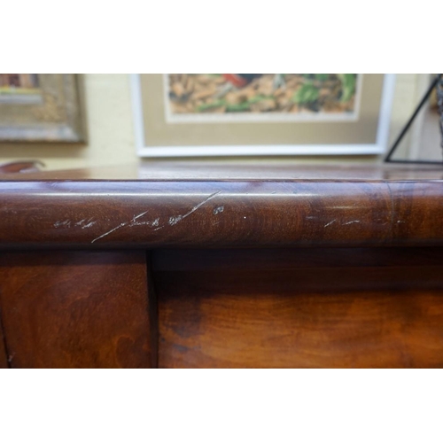 1123 - A large Victorian mahogany chest of drawers, probably Scottish, 153cm high x 123cm wide. ... 