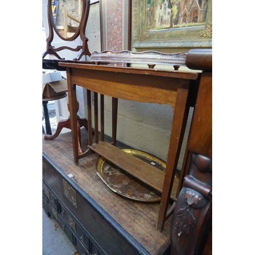 1125 - An early 20th century Scottish oak occasional table, labelled 'John Alexander & Co,...Aberdeen',... 