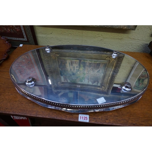 1126 - A silver plate on copper oval tray, 57cm wide. 