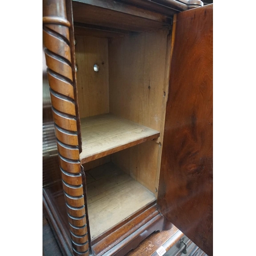 1157 - A late 19th century burr yew bedside cupboard, 42cm wide.