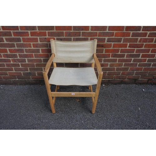 1162 - A vintage oak and canvas Heath chair, by Ditte & Adrian, stamped 'Made in Denmark'.   ... 