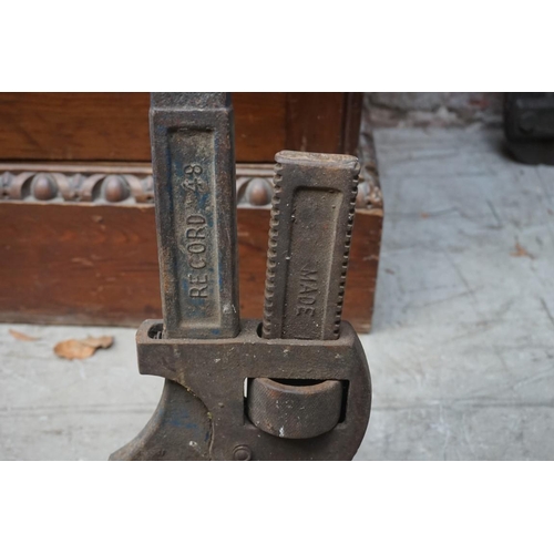 1190 - A large Stillson railway or pipe wrench; together with a large pair of bolt cutters; and one other. ... 