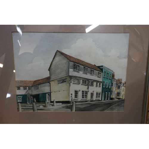 1278 - Jill Dickin, 'Little London, Chichester', watercolour, 26.5 x 36.5cm; together with another watercol... 