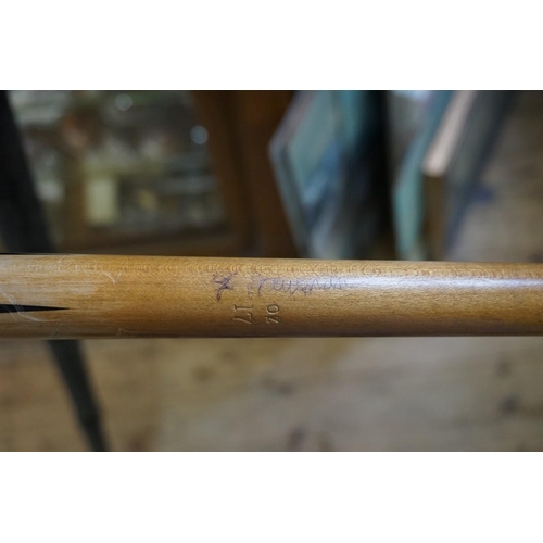 1310 - A vintage one piece billiards cue, bearing plaque inscribed 'News Of The World Prize Cue', and with ... 