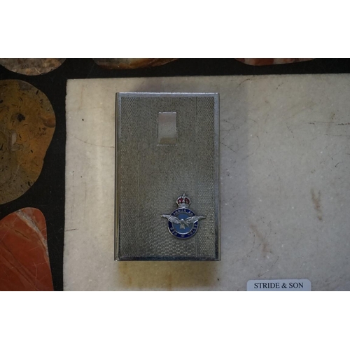 1343 - A collection of cigarette cases and compacts, to include two with RAF crest.