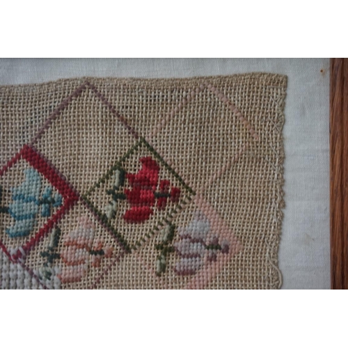 1357 - An unusual early 19th century Continental needlework sampler, probably French or German, 17.5 x 24cm... 