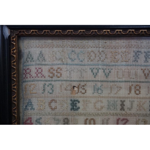 1359 - A George III needlework verse sampler, by 'Charlotte New, 1798', 29 x 32cm. 