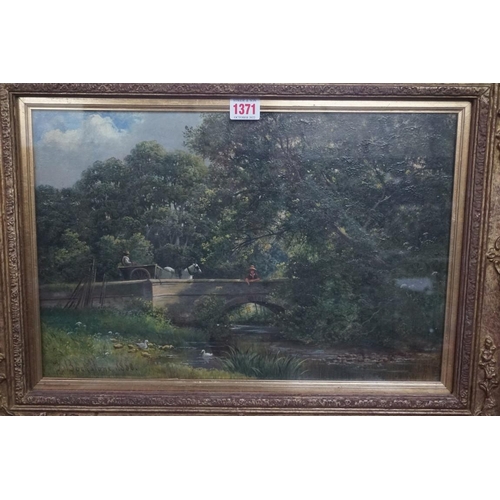 1371 - Frederick Buckstone, 'On Finchley Brook, Hendon', signed and dated 1880, further inscribed verso, oi... 