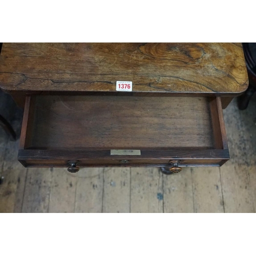 1376 - A William IV rosewood pedestal occasional table, 51cm wide. 