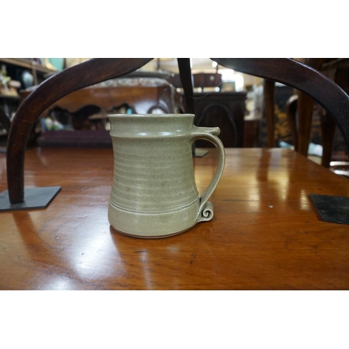 1384 - Studio Pottery: a St Ives pottery mug, 12cm high; together with nine others, to include a Gouda pede... 