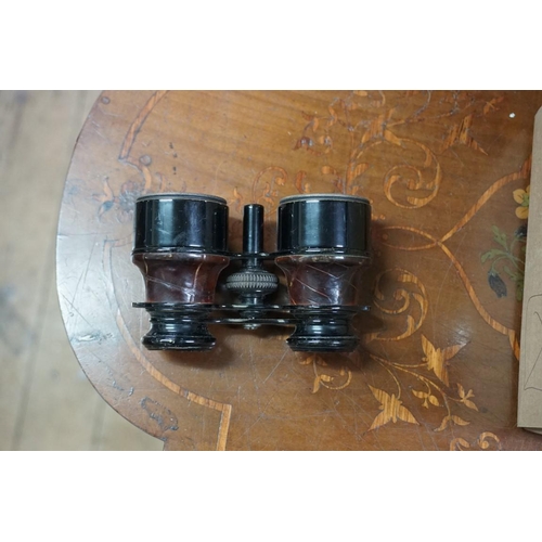 1352 - Four pairs of vintage opera glasses; together with a small electroplated ice bucket. ... 