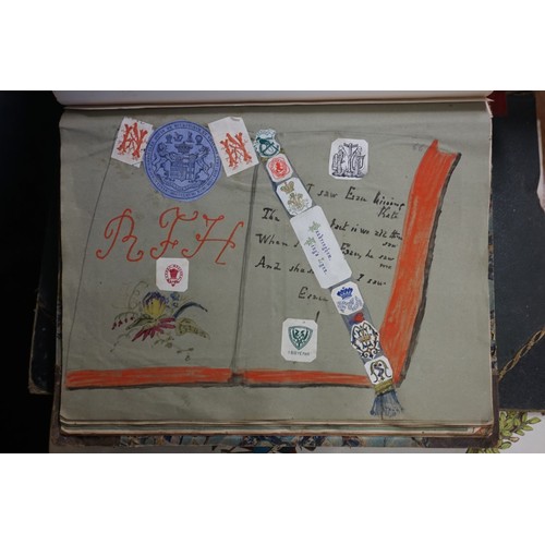 215 - SCRAP ALBUMS: an attractive 19th century scrap album of provenance Hibbert family, resident at ... 