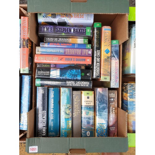 1051 - Books: a large quantity of science fiction publications. (four boxes)