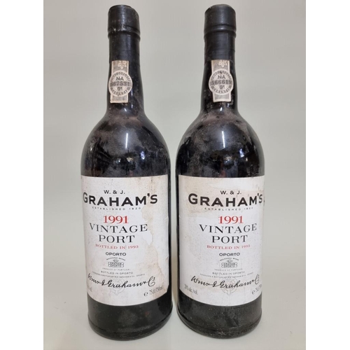 101 - Two 75cl bottles of Graham's 1991 vintage port. (2)