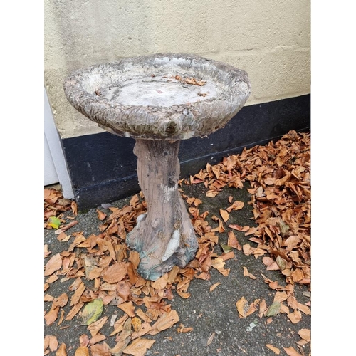 1000 - A reconstituted stone pedestal bird bath, 42cm wide x 64cm high. ... 