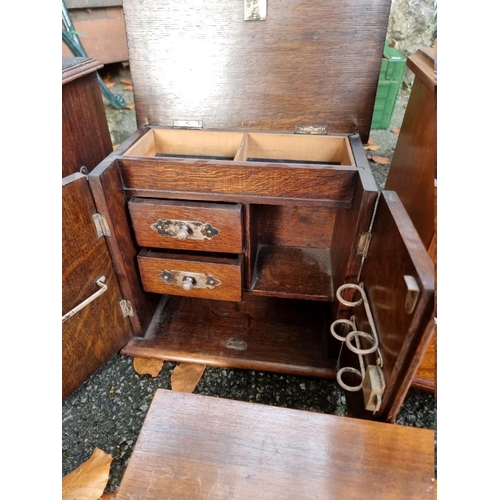 1013 - Three miniature chests of drawers; together with a small smokers chest and trays.