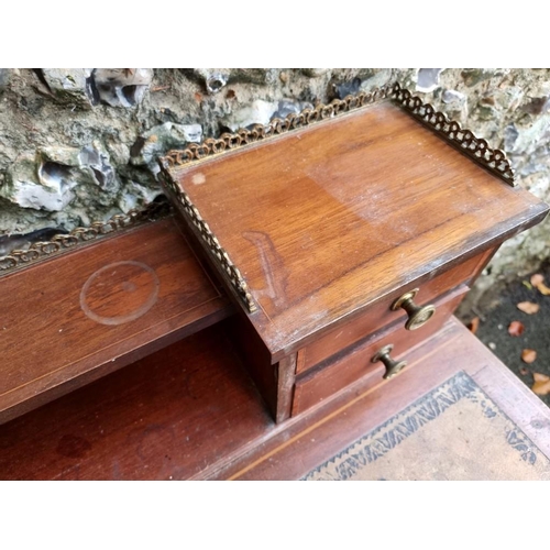 1033 - An old mahogany writing desk, 100cm wide x 53.3cm deep x 90cm high. 