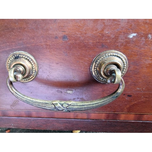 1033 - An old mahogany writing desk, 100cm wide x 53.3cm deep x 90cm high. 