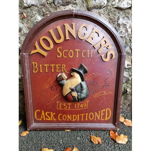 1034 - A reproduction 'Youngers Scotch Bitter' sign, 51cm wide x 61cm high.